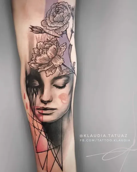 Transform your avant-garde vision into reality! Book your custom mixed-media portrait piece with 15-year veteran artist Klaudia at Silent Moon Tattoo (London SE16).