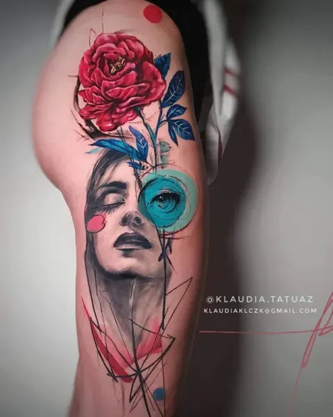 Transform your avant-garde surrealism vision into reality! Book your custom mixed-media portrait piece with 15-year veteran artist Klaudia at Silent Moon Tattoo (London SE16).