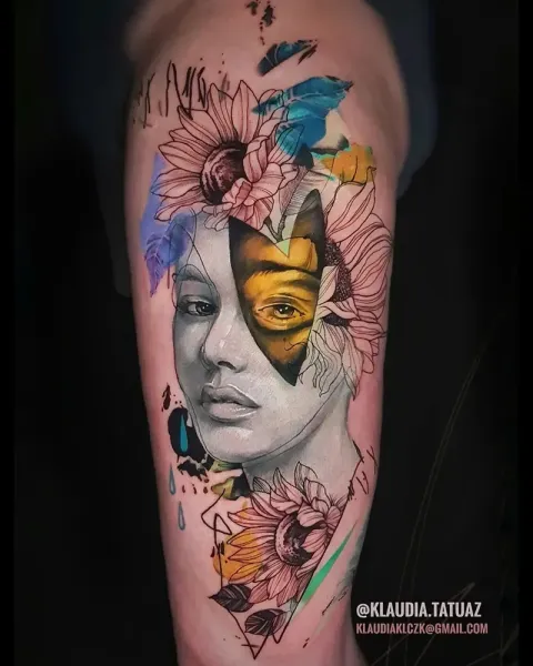 Transform your avant-garde surrealism vision into reality! Book your custom mixed-media portrait piece with 15-year veteran artist Klaudia at Silent Moon Tattoo (London SE16).