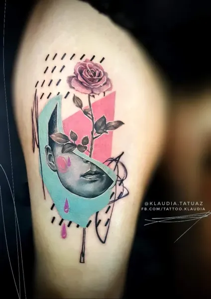 Transform your avant-garde vision into reality! Book your custom geometric and classical portrait piece with 15-year veteran artist Klaudia at Silent Moon Tattoo (London SE16).