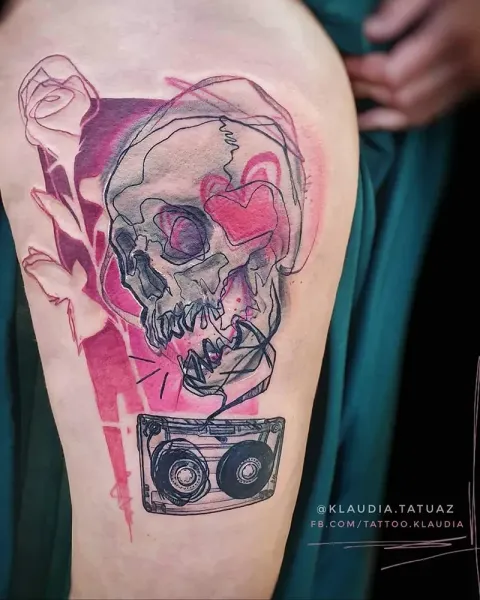 Transform your retro surrealism vision into reality! Book your custom mixed-media trash polka piece with 15-year veteran artist Klaudia at Silent Moon Tattoo (London SE16).