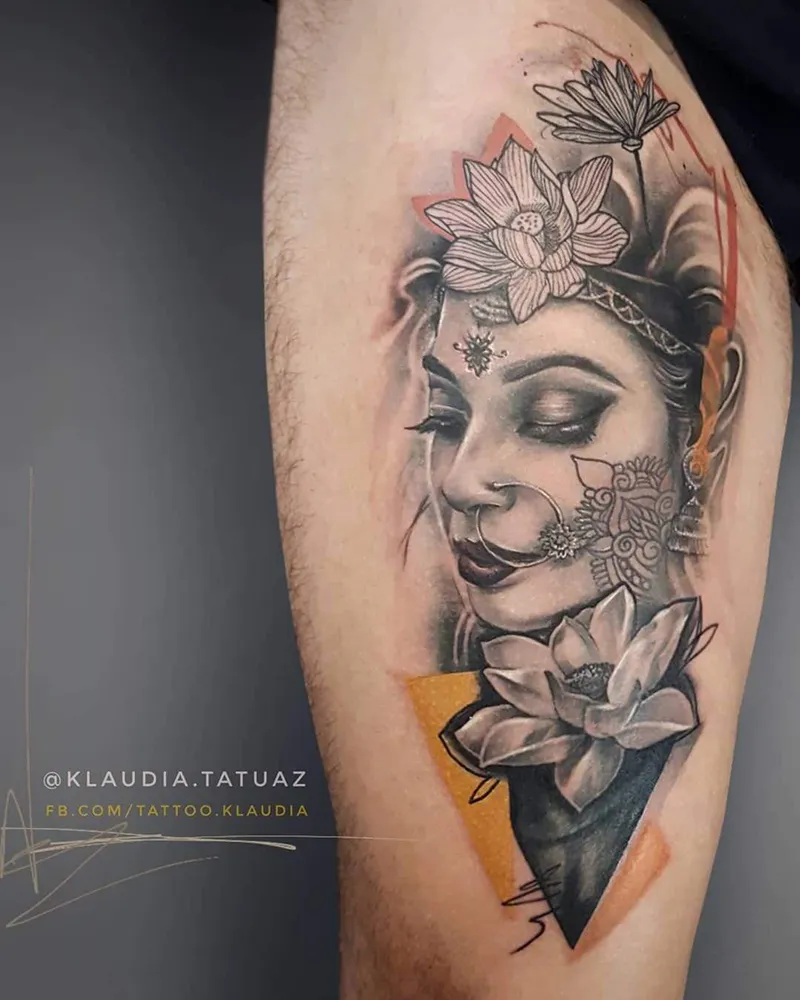 Realism tattoo — Silent Moon, Bermondsey London